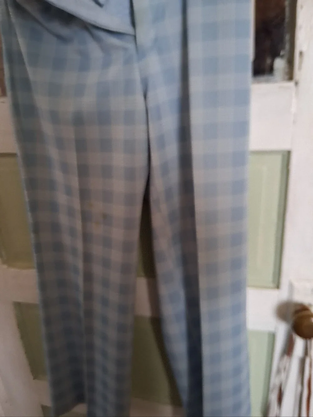 Light Blue Plaid Men’s Dress Pants